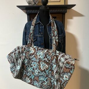 Vera Bradley Brown and Blue Floral Tote